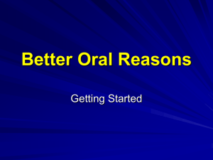 Better Oral Reasons - Shields Valley Ag Department