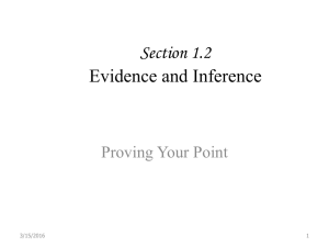 Section 1.2 Evidence and Inference
