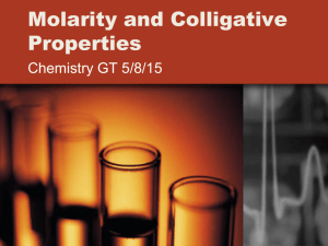 Molarity and Colligative Properties