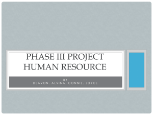 PHASE III PROJECT Human Resource