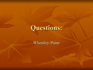 Questions Wheatley to Paine