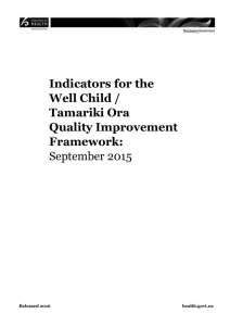 Indicators for the Well Child / Tamariki Ora Quality Improvement