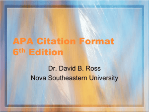 APA Citation Format - Nova Southeastern University