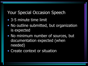 Your Special Occasion Speech - COM1010-1