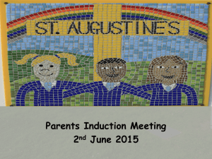 Parents Induction Meeting 2 nd June 2015