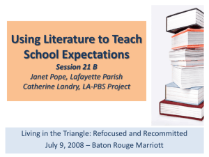 Using Literature to Teach School Expectations Session 21 C Janet