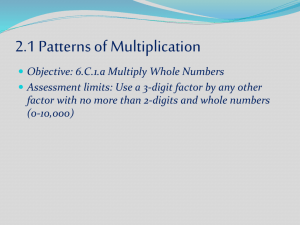 2.1 Patterns of Multiplication