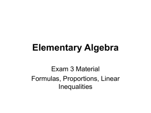 Unit 2 B Linear Equations and Inequalities