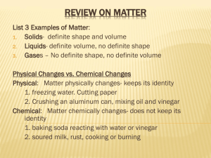 Matter Unit Study Guide Answers