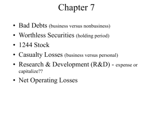 Business and Nonbusiness Bad Debt