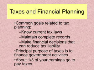 Taxes and Financial Planning