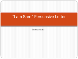 *I am Sam* Persuasive Letter