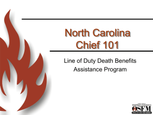 Chief 101 LODD - 2011 - North Carolina Department of Insurance