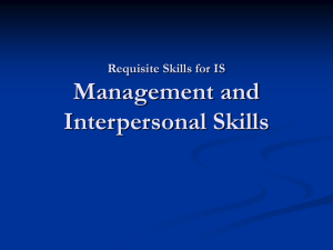 Requisite Skills for IS Management