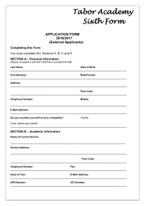 application form for external candidates
