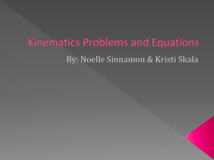 Kinematics Problems and Equations