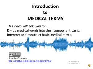 Intro to Medical terms ONLINE RESOURCE