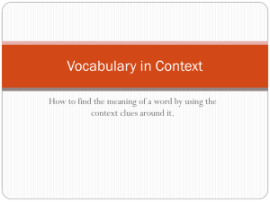 Vocabulary in Context Notes