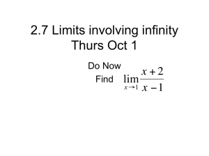2.7 Limits to Infinty