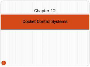 Docket Control Systems Functions of Calendar/Docket Control