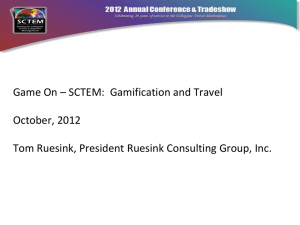 Game On – SCTEM: Gamification and Travel