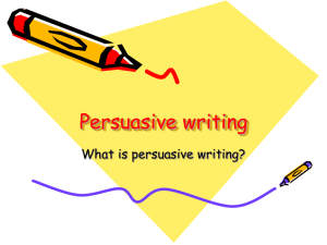 Persuasive writing - Worth County Schools