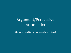 Persuasive Letter Introduction