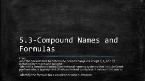 5.3 Compound Names and Formulas