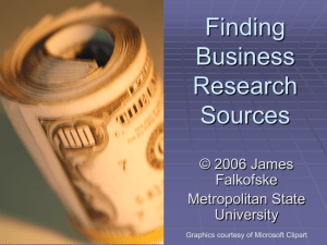 Finding Business Research Sources