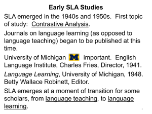 Early SLA Studies