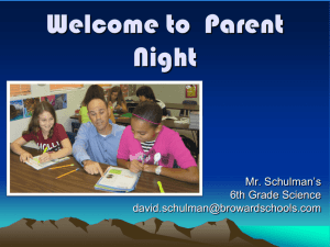 Parent Night - Pioneer Middle School