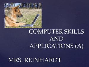 MRS. REINHARDT - 6th Grade Computer Skills and Applications