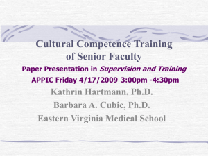 Cultural Competence Training of Senior Faculty: Self