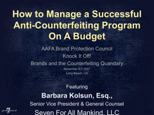 How to Manage a Successful Anti-Counterfeiting Program On A