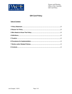 Gift Card Policy - Pace University