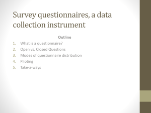 Questionnaires - University of Colorado Boulder
