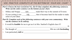 Sentence Frames for Voc. List #1
