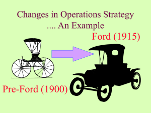 Changes in Operations Strategy .... An Example