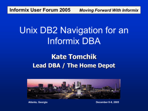 Unix DB2 for an Informix DBA