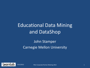 DataShop and Educational Data Mining