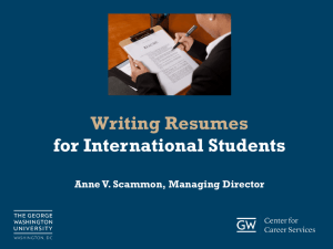 Writing U.S. Style Resumes for Intl Students