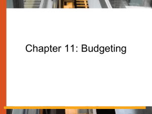 Chapter 10: Budgeting