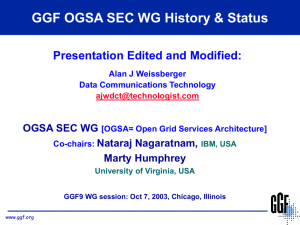 GGF OGSA SEC WG History & Status