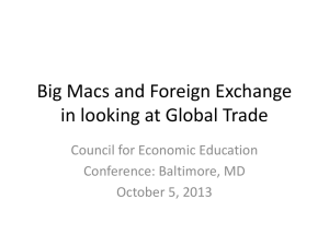 Big Macs and Foreign Exchange in looking at Global Trade