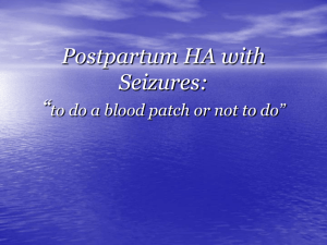 Postpartum Seizures: A Case Presentation