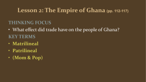 Lesson 2: The Empire of Ghana