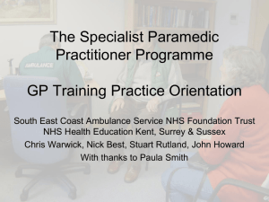 The Paramedic Practitioner Programme