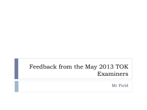 Presentations – Feedback from 2013 Examiners Report