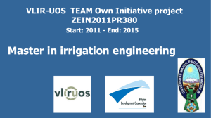 Master in Irrigation Engineering - VLIR-UOS