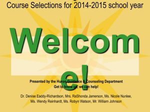 Class of 2015 Welcome! - Huron High School Counseling